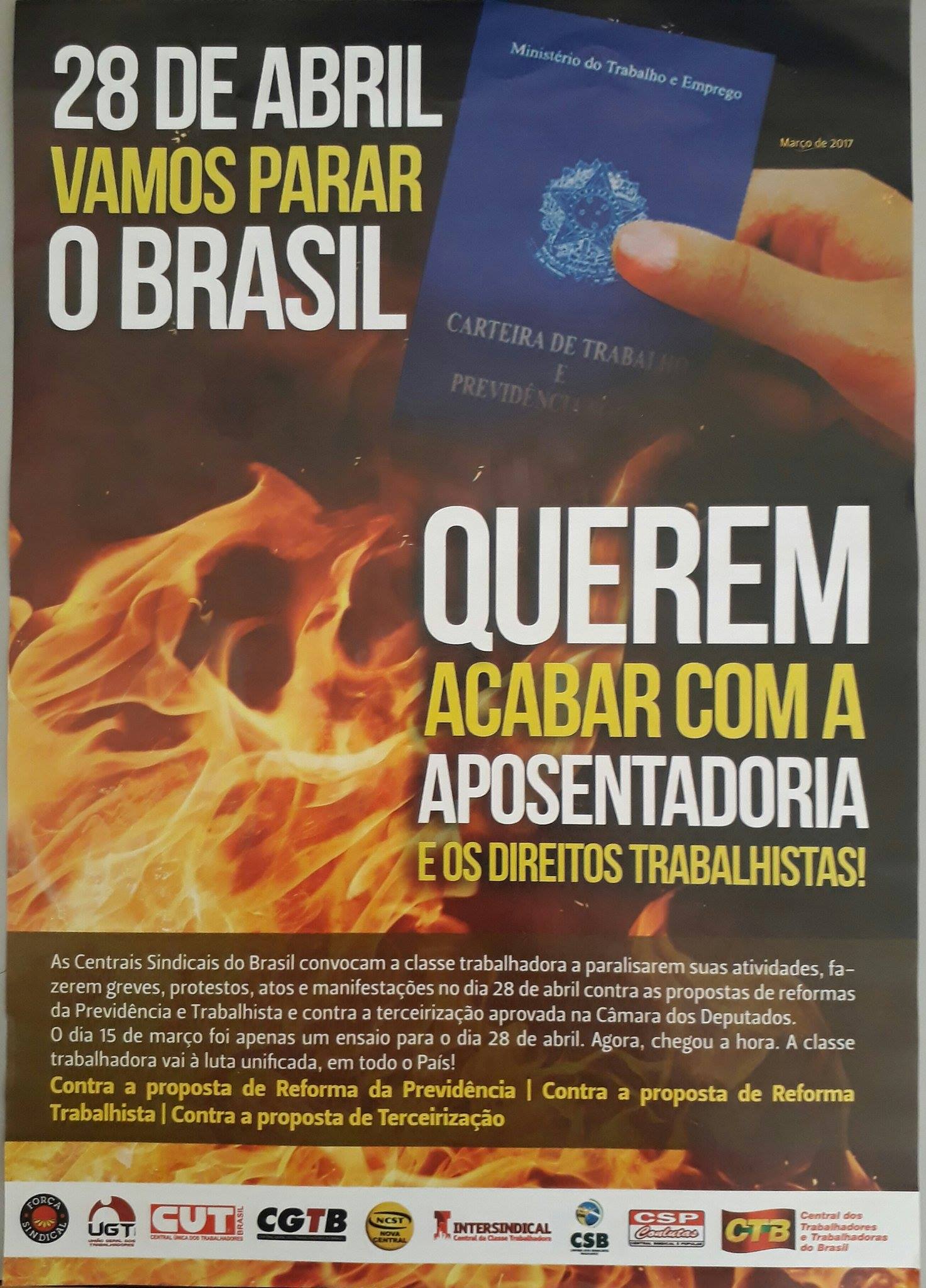 28 DE ABRIL VAMOS PARAR O BRASIL